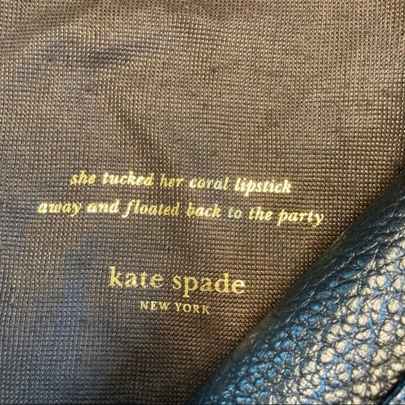 KATE SPADE Wallet Purse Wristlet Leather Striped Lining - Picture 8 of 8